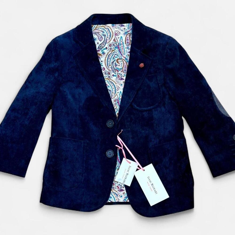 Isaac Mizrahi Corduroy Blazer Girls Navy Size 3 New With Tags